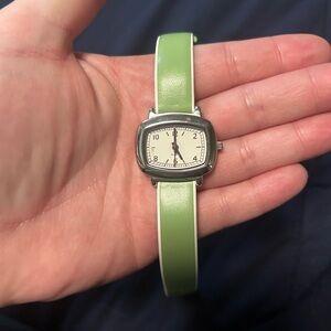 Green Leather Strap Watch